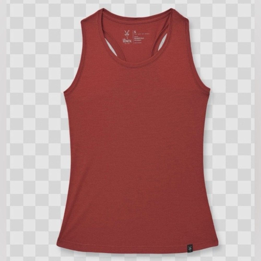 Ibex Women’s Essentials Racerback Medium Rooibos Tank Top Merino